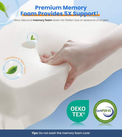 Cozyplayer Cooling Cervical Pillow – Adjustable Memory Foam Neck Support for Side, Back & Stomach Sleepers | Pain Relief, Orthopedic, 100-Night Trial.