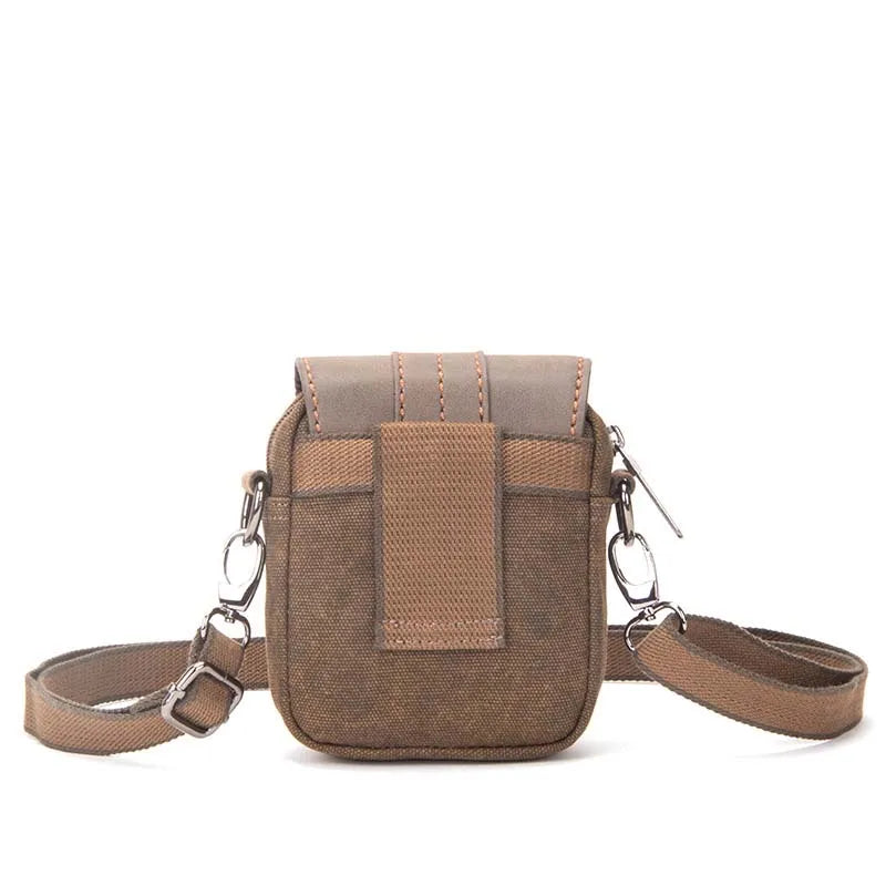 Vintage Retro Canvas Sling Bag for Men – Multi-Pocket Travel Crossbody with Phone Compartment .