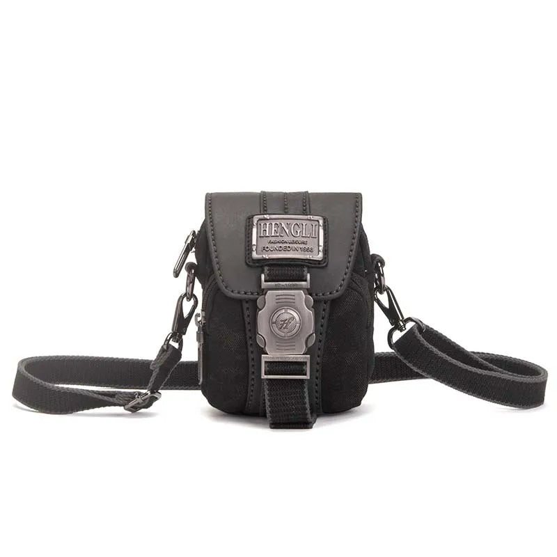 Vintage Retro Canvas Sling Bag for Men – Multi-Pocket Travel Crossbody with Phone Compartment .