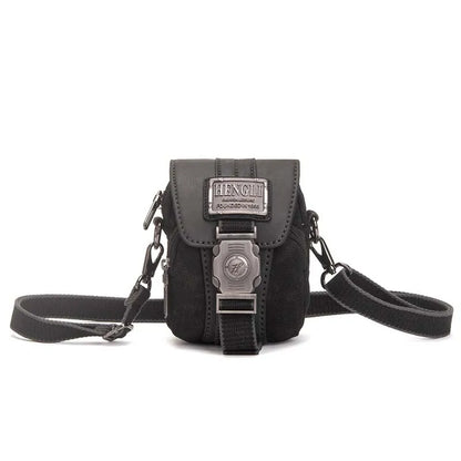 Vintage Retro Canvas Sling Bag for Men – Multi-Pocket Travel Crossbody with Phone Compartment .