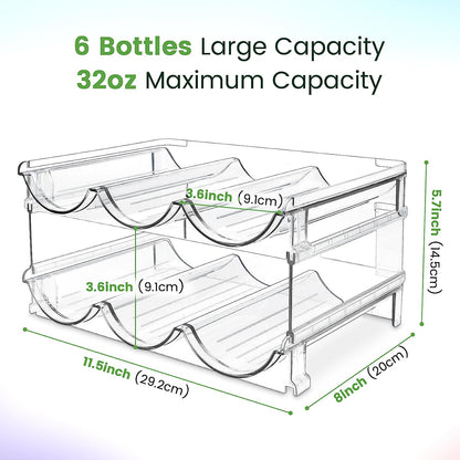 Stackable Water Bottle Organizer for Cabinet – 2 Pack Storage Rack, Space-Saving Holder.