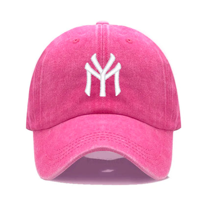 Letter MY Embroidery Baseball Cap Women Men Adjustable Soft Washed Cotton Sports Dad Hat Spring Summer Protection Sun Hats