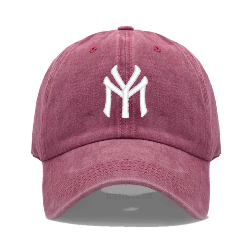 Letter MY Embroidery Baseball Cap Women Men Adjustable Soft Washed Cotton Sports Dad Hat Spring Summer Protection Sun Hats