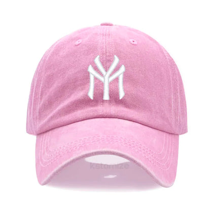 Letter MY Embroidery Baseball Cap Women Men Adjustable Soft Washed Cotton Sports Dad Hat Spring Summer Protection Sun Hats