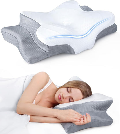 Cozyplayer Cooling Cervical Pillow – Adjustable Memory Foam Neck Support for Side, Back & Stomach Sleepers | Pain Relief, Orthopedic, 100-Night Trial.